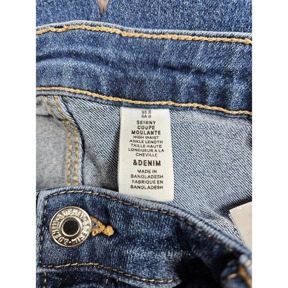 (3/$35) &Denim Size 8 Skinny High Waist Ankle Length Stretch Denim Blue Jeans - Picture 4 of 11